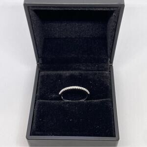 Moissanite Diamond Half Eternity Band Ring Dainty Wedding Stacking Band White